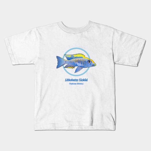 Lithobates Cichlid Kids T-Shirt by Reefhorse